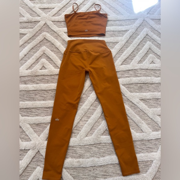 ALO Yoga Pants - Set! ALO Yoga Bronze Edition High Waist Airbrush Legging Tank Set Small